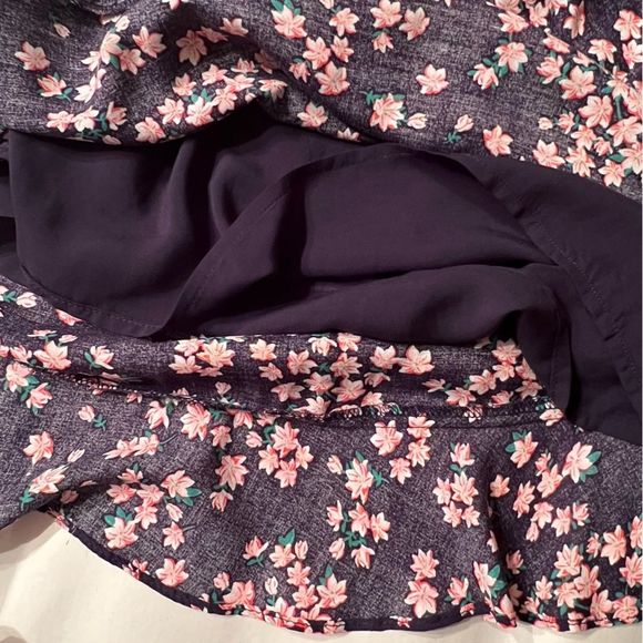 Draper‎ James RSVP Midi Wrap Skirt Size M/L Navy Pink Floral Ruffle - Picture 6 of 10